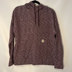 Womens Carhartt Maroon Hoodie Relaxed Fit Size Small